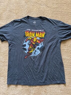 Marvel Iron Man Graphic Tee - Black with Red & Yellow Art